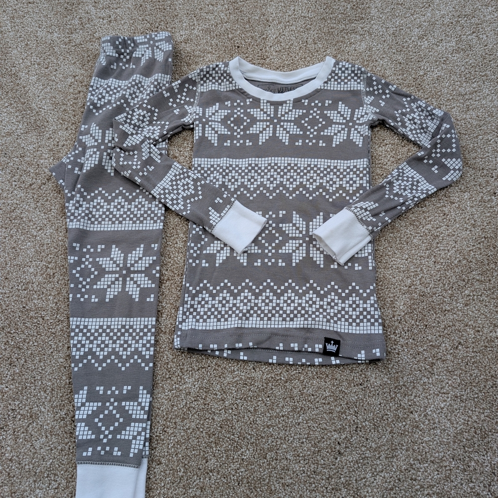 Kids Gray and White Holiday Pajamas